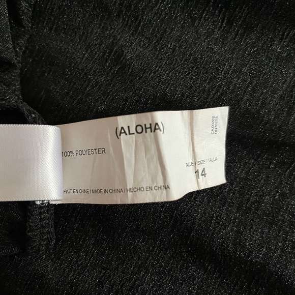 Aloha bathing suit coverup 
Black,polyester size14 - Picture 4 of 5